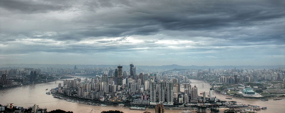 Panorama of the Chongqing Skyline, taken from the southeast hills in 2010