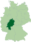 Map of Germany: Position of Hessen highlighted