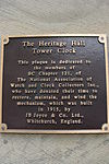 Heritage Hall clock plaque.JPG