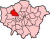 Location of the London Borough of Brent in Greater London