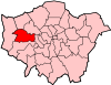 Location of the London Borough of Ealing in Greater London