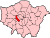Location of the London Borough of Hammersmith in Greater London