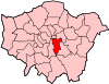 Location of the London Borough of Southwark in Greater London