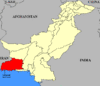 Map of Pakistan with Makran highlighted
