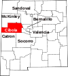 State map highlighting Cibola County