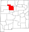 State map highlighting Sandoval County