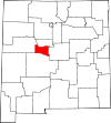 State map highlighting Valencia County