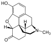 Chemical structure of Hydromorphone.