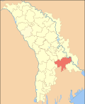 Map of Moldova highlighting Căuşeni district