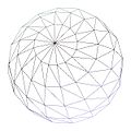 A wireframe sphere with almost 700 vertices, good when viewed from a distance.