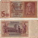 5 ℛℳ,- Banknote with a German youth