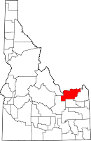 Map of Idaho highlighting Clark County