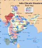 India climatic disasters risk map.
