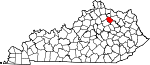 State map highlighting Nicholas County