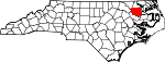 State map highlighting Bertie County