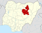 Map of Nigeria highlighting  Bauchi State
