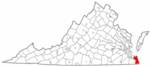 State map highlighting City of Virginia Beach