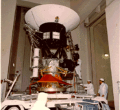 Voyager in transport to a solar thermal test chamber