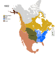 Map showing Non-Native Nations Claim_over NAFTA countries circa 1802