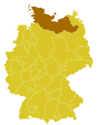 Karte des Erzbistums Hamburg in Deutschland