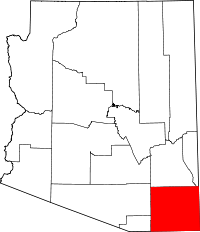 Map of Arizona highlighting Cochise County