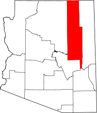 Map of Arizona highlighting Navajo County
