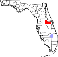 Map of Florida highlighting Orange County