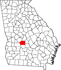 Map of Georgia highlighting Dooly County