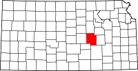 Map of Kansas highlighting Marion County
