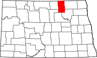 Map of North Dakota highlighting Towner County