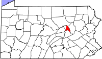 Map of Pennsylvania highlighting Montour County