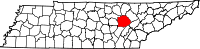 Map of Tennessee highlighting Cumberland County