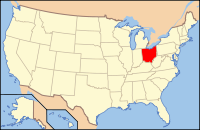 Map of the U.S. highlighting Ohio