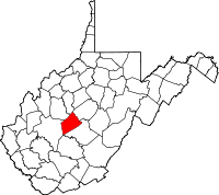 Map of West Virginia highlighting Clay County