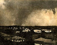 threatening old photo of tornado