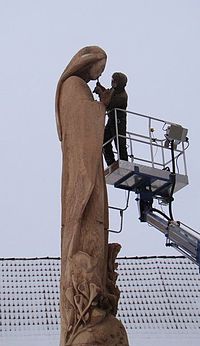 The largest wooden carving of the Virgin Mary in the world.