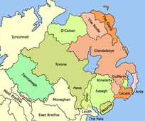 Early 16th century - General boundaries of lordships in Ulster.