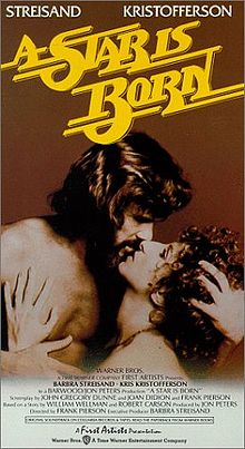 Video cover for the 1976 film A Star Is Born showing its stars Barbra Streisand and Kris Kristofferson.