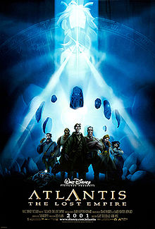 The expedition crew stand together as a mysterious woman is floating in the background surrounded by stone effigies while emitting brilliant white beams of light from a crystal necklace.