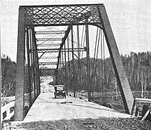 Historic photo of the Steel Bridge over the Dead River