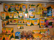 A variety of Crayola products available for sale at a New York art supply store