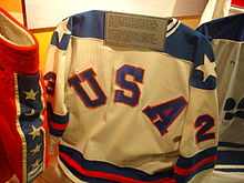 Dave Christian's jersey from the 1980 Winter Olympics