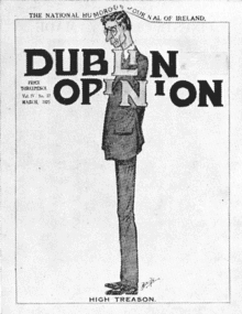 Cover to Dublin Opinion Vol. IV No. 37, March 1926, caricaturing Éamon de Valera, by Arthur Booth