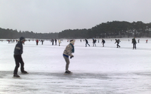 Ice-skaters in Woudenberg, Netherlands
