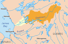 Map of the Eastmain watershed