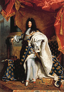 Portrait of a man, standing, wearing an ermine robed faced with fleur-de-lis