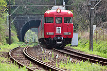 Hiromi Line train near Aigi Tunnel between Zenjino and Nishi Kani stations