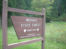 Michaux State Forest sign.JPG