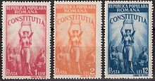 Postage stamps commemorating the constitution