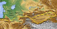 map of Central Asia and the Silk Road
